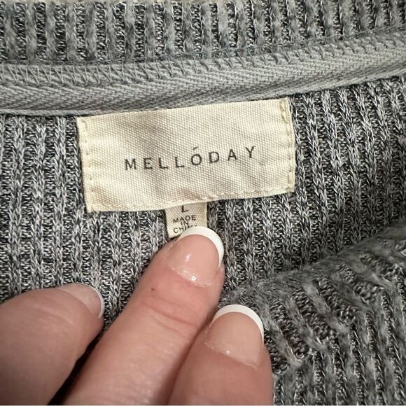 MELLODAY Nordstrom Gray Casual Pullover Long Sleeve Poly Stretch Sweater Large - Picture 5 of 10